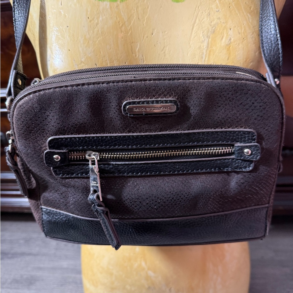 Dana Buchman Brown Messenger Bag with Soft Leather Finish